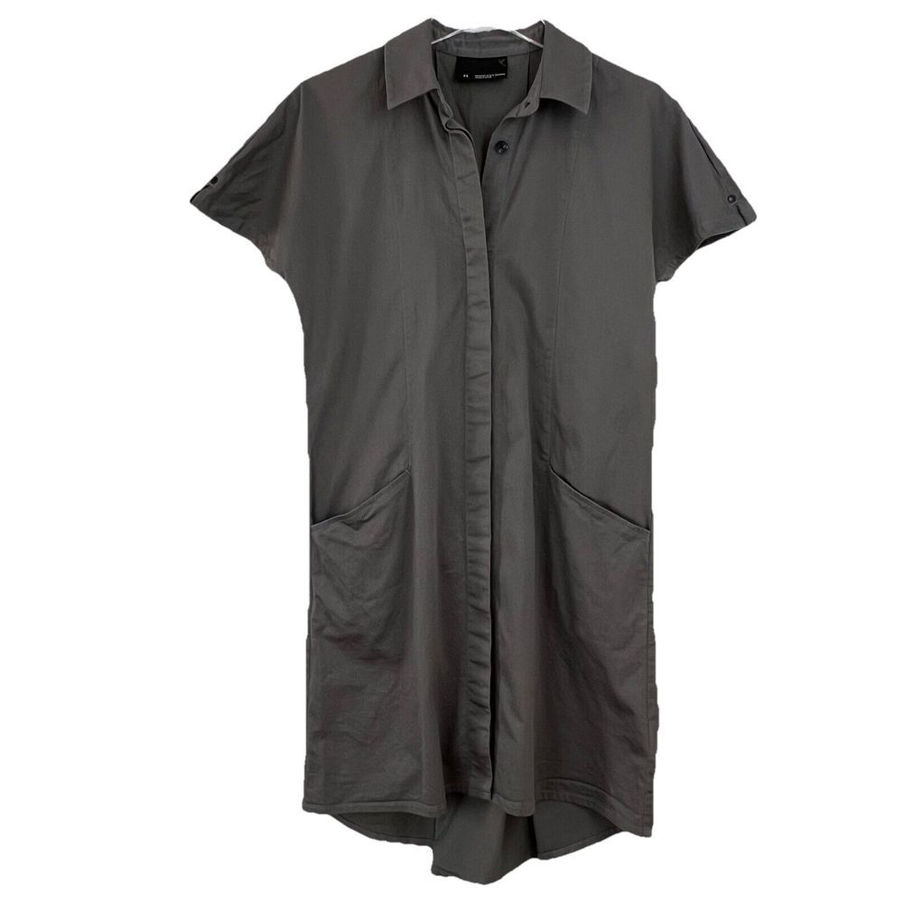 ALCHEMY EQUIPMENT TWILL SHIRTDRESS Women's XS Short‎ Sleeve Button Front Silk